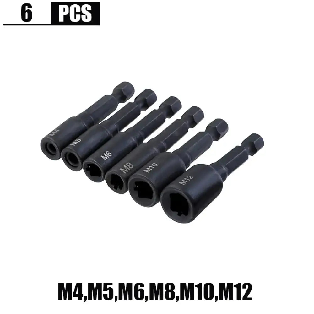 Douilles adaptatrices pour tarauds M4 à M12 – 6 pièces - 6 douilles pour tarauds - Adaptateurs pour tarauds