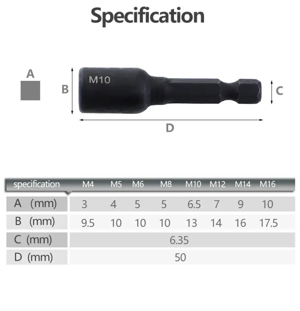 Douilles adaptatrices pour tarauds M4 à M12 – 6 pièces - 6 douilles pour tarauds - Adaptateurs pour tarauds