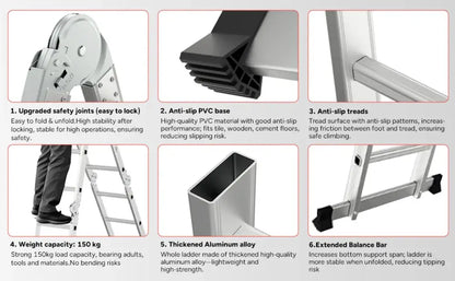 Échelle Multifonction 4×3 Aluminium 3,5 m – Charge 150 kg - France - Échelles et escabeaux