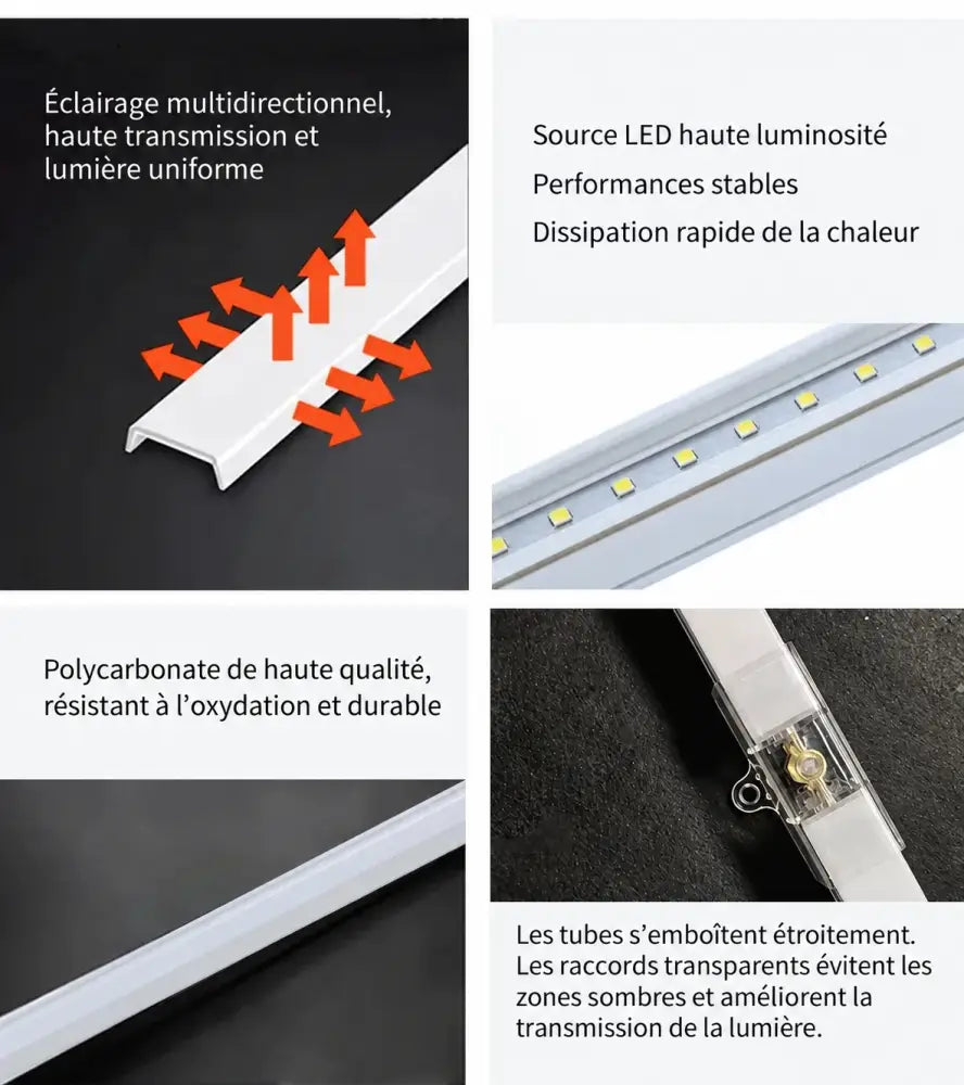 Éclairage hexagonal de garage – texte en français