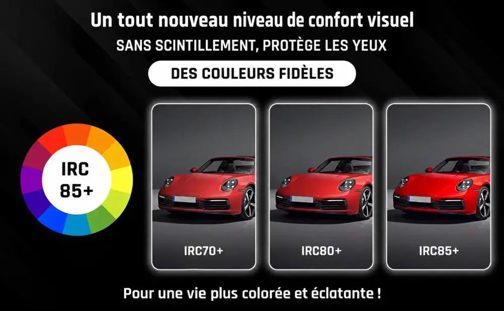 Éclairage hexagonal de garage – texte en français