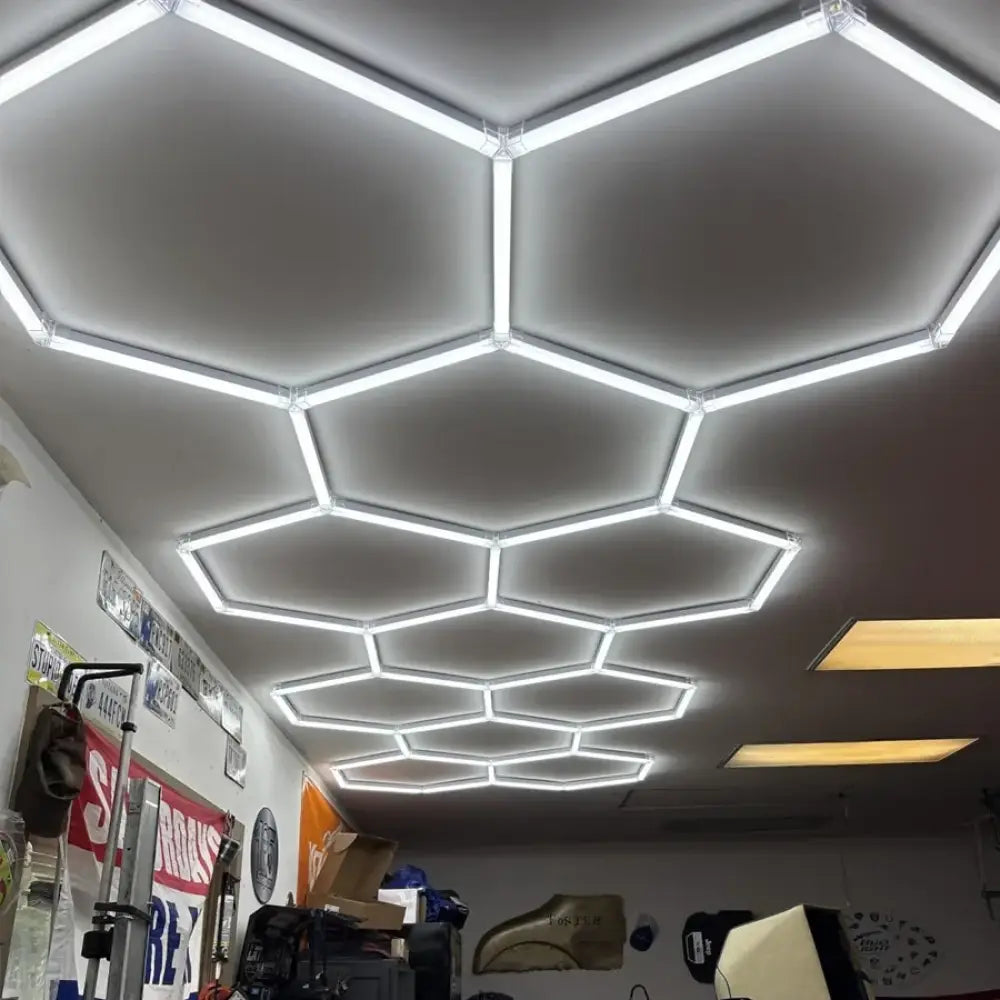 Éclairage LED hexagonal garage – blanc froid 6 500 K - éclairage LED hexagonal garage