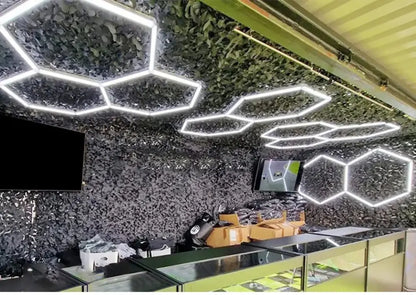 Éclairage LED hexagonal garage – blanc froid 6 500 K - éclairage LED hexagonal garage