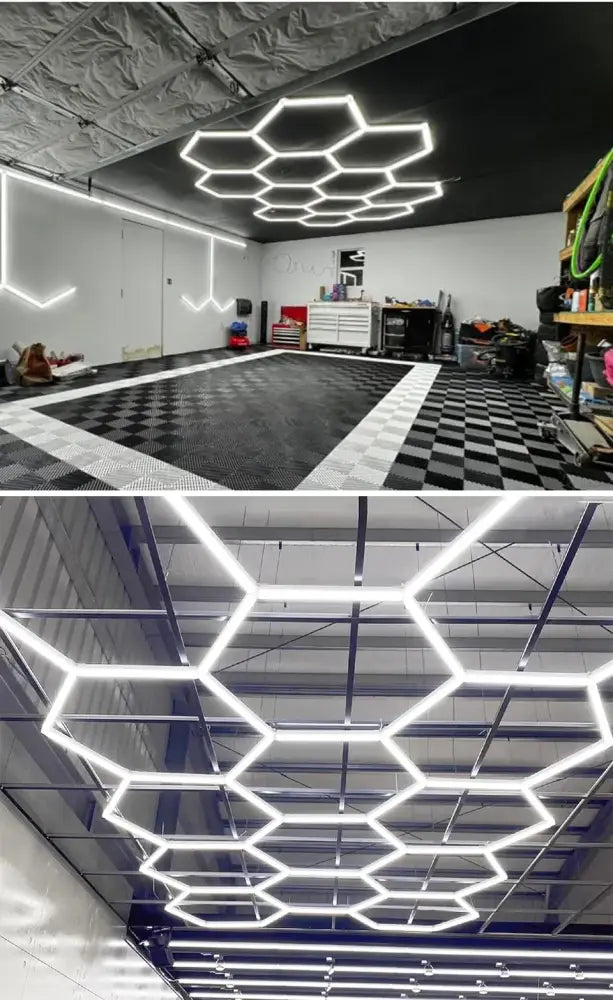 Éclairage LED hexagonal garage – blanc froid 6 500 K - éclairage LED hexagonal garage