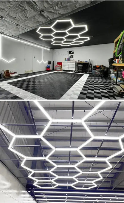 Éclairage LED hexagonal garage – blanc froid 6 500 K - éclairage LED hexagonal garage