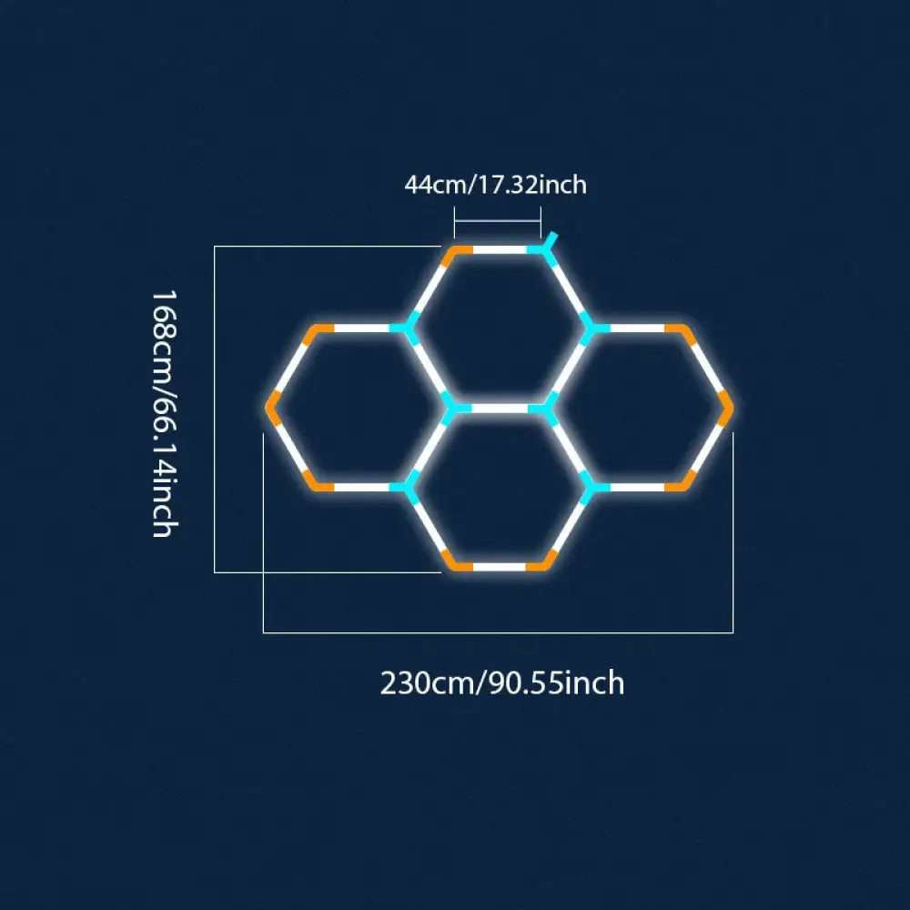 Éclairage LED hexagonal garage – blanc froid 6 500 K - Modèle HC-1624 / Depuis l’Allemagne - éclairage LED hexagonal