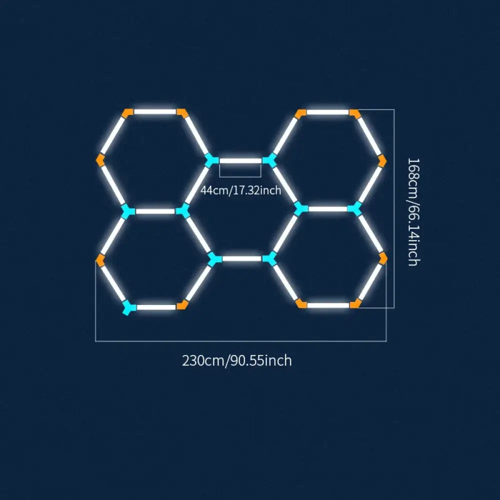 Éclairage LED hexagonal garage – blanc froid 6 500 K - Modèle HC-2417 / Depuis l’Allemagne - éclairage LED hexagonal
