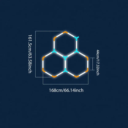 Éclairage LED hexagonal garage – blanc froid 6 500 K - Modèle HC-6633 / Depuis l’Allemagne - éclairage LED hexagonal