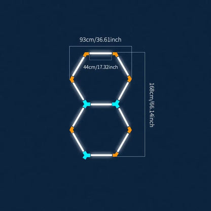Éclairage LED hexagonal garage – blanc froid 6 500 K - Modèle HC-9717 / Depuis l’Allemagne - éclairage LED hexagonal