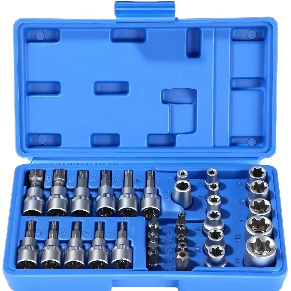 Embouts Torx et douilles E-Torx – jeu de 34 pièces - Jeu de 34 pièces / France - jeu embouts Torx douilles E Torx