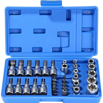 Embouts Torx et douilles E-Torx – jeu de 34 pièces - Jeu de 34 pièces / France - jeu embouts Torx douilles E Torx