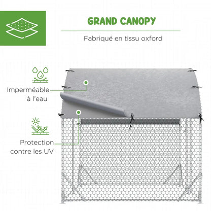 Enclos extérieur pour chien ou poules 5,32 m² – toit anti-UV - France - Enclos extérieur