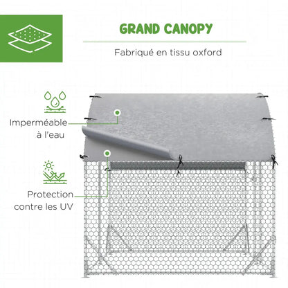 Enclos extérieur pour chien ou poules 5,32 m² – toit anti-UV - France - Enclos extérieur