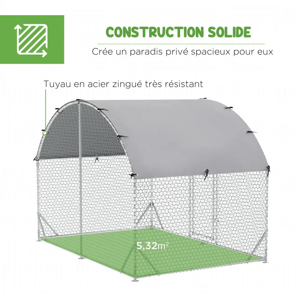 Enclos extérieur pour chien ou poules 5,32 m² – toit anti-UV - France - Enclos extérieur