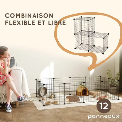 Enclos métallique pour petits animaux – 106 × 73 × 36 cm – détail 3