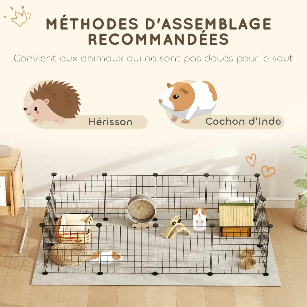 Enclos métallique pour petits animaux – 106 × 73 × 36 cm – détail 6
