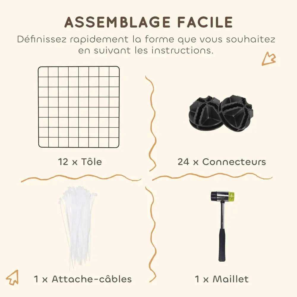 Enclos métallique pour petits animaux – 106 × 73 × 36 cm – détail 4