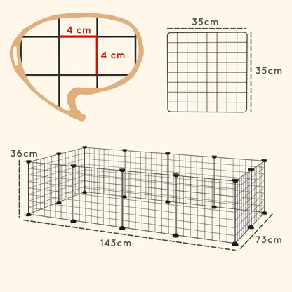 Enclos métallique pour petits animaux – 106 × 73 × 36 cm – détail 5