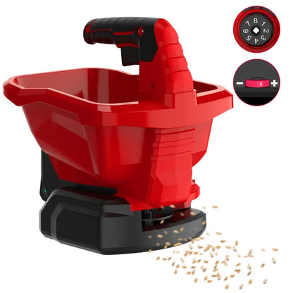Épandeur à batterie 3,3 L à 6 vitesses pour gazon – variante Modèle rouge