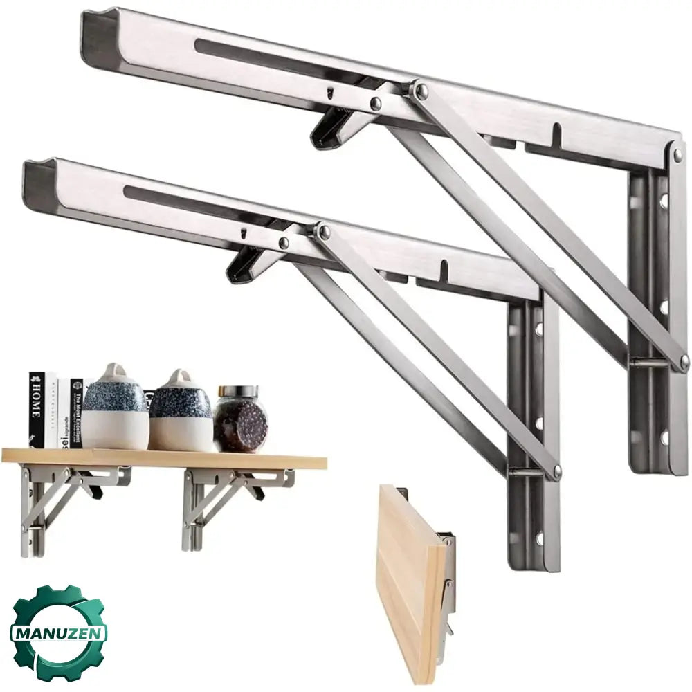 Équerre rabattable inox pour tablette – format 10 pouces – variante Argent – 10 pouces