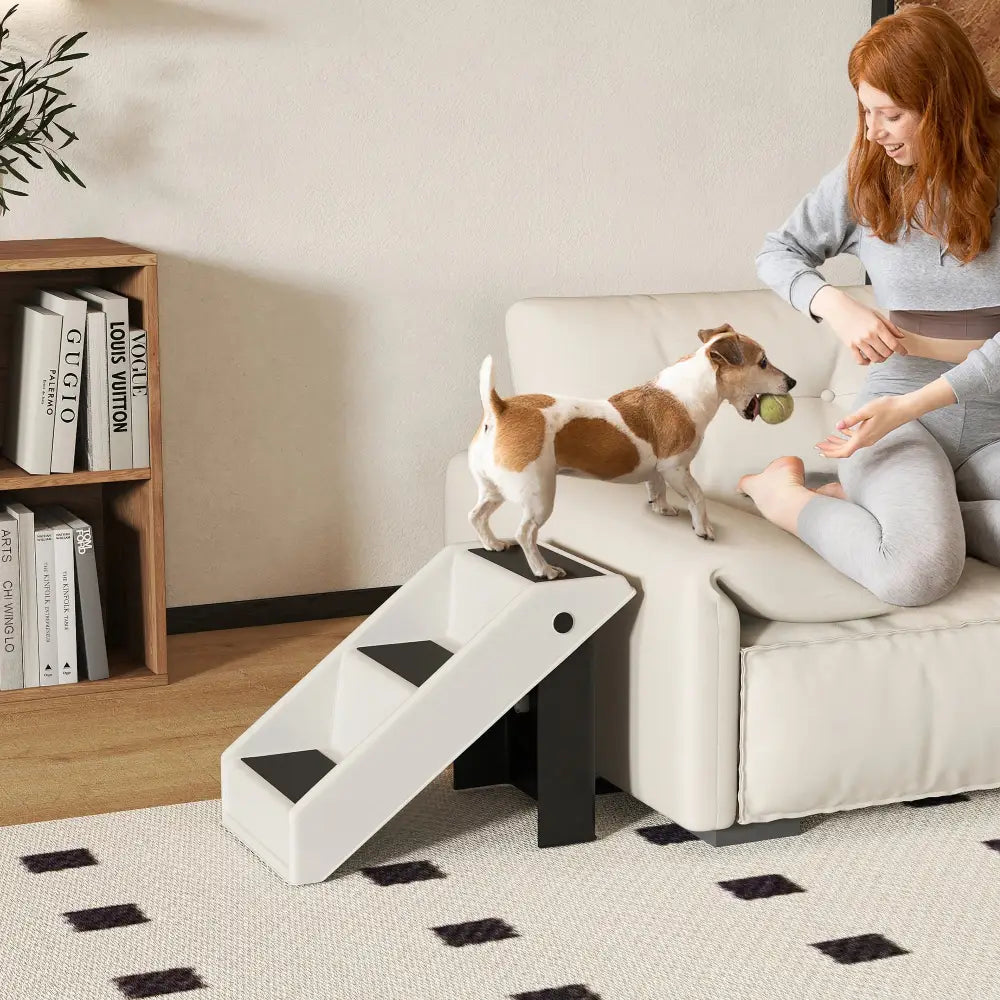Escalier pliable pour chien – 3 marches hauteur 36,5 cm - Clair / Depuis l’Espagne - escalier pliable chien canapé