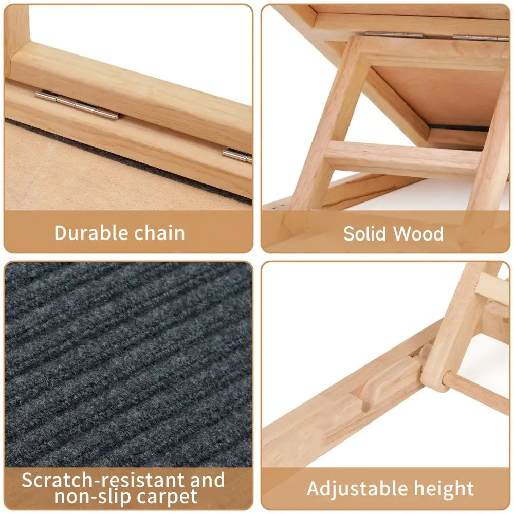 Escalier Pour Chien En Bois Réglable Antidérapant Pliable