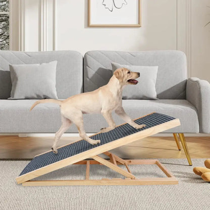 Escalier Pour Chien En Bois Réglable Antidérapant Pliable