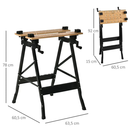 Établi pliant de serrage avec 4 cales – charge 150 kg - Noir / France - Établi pliant de serrage 150 kg