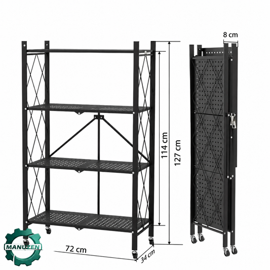 Étagère pliante 4 niveaux : dimensions