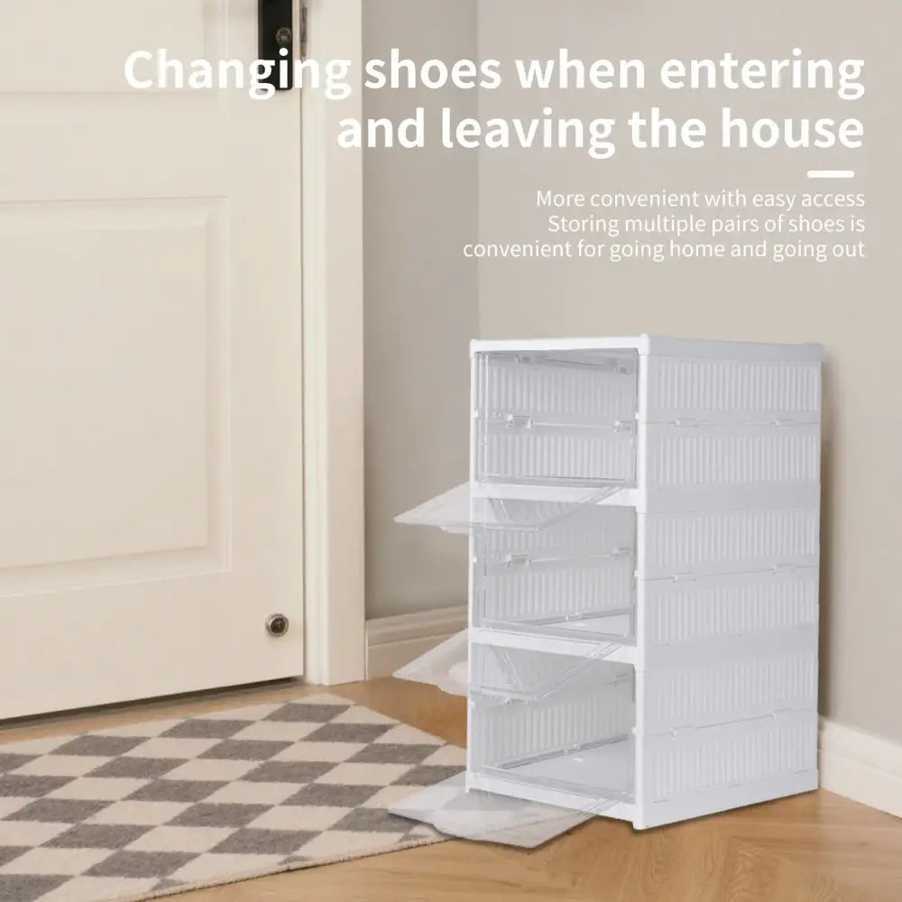 Étagère à chaussures pliable 6 niveaux – blanche - étagère chaussures pliable 6 niveaux