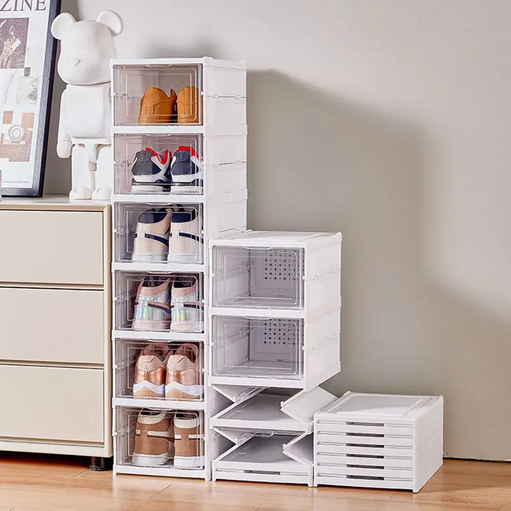 Étagère à chaussures pliable 6 niveaux – blanche - étagère chaussures pliable 6 niveaux