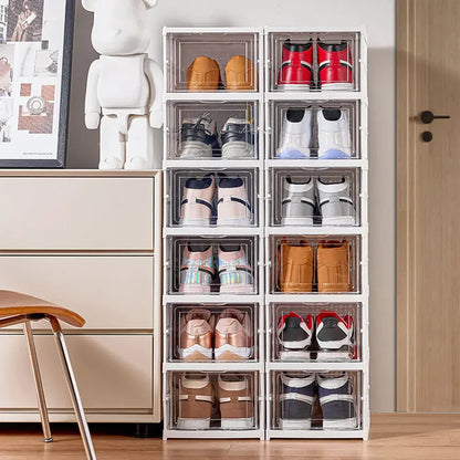 Étagère à chaussures pliable 6 niveaux – blanche - étagère chaussures pliable 6 niveaux