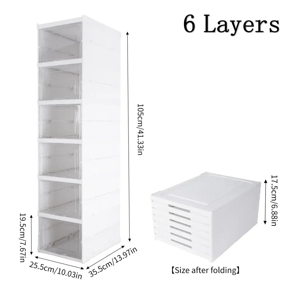 Étagère à chaussures pliable 6 niveaux – blanche - Blanc – version ES / France - étagère chaussures pliable 6 niveaux