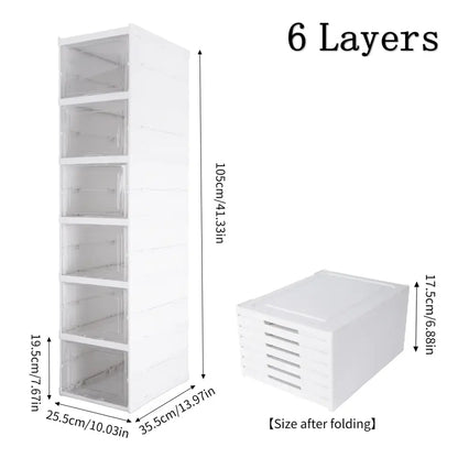 Étagère à chaussures pliable 6 niveaux – blanche - Blanc – version ES / France - étagère chaussures pliable 6 niveaux