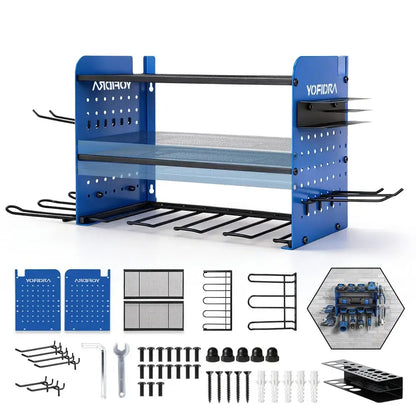 Étagère murale métal 3 niveaux pour outils et perceuses – détail 4