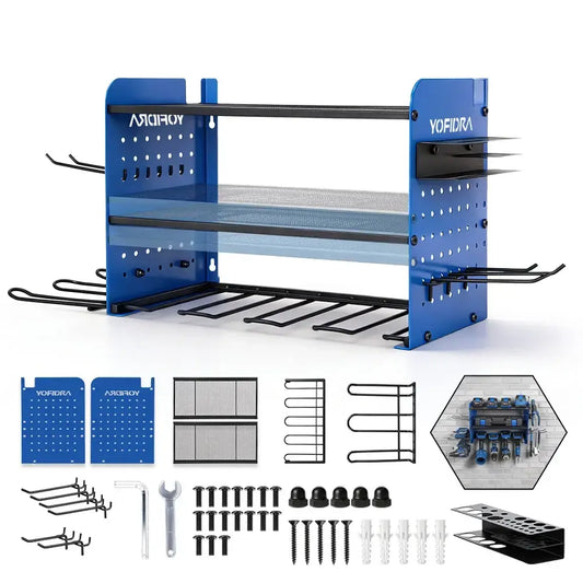 Étagère murale métal 3 niveaux pour outils et perceuses – détail 4