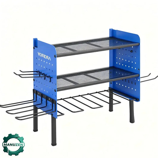 Étagère murale métal 3 niveaux pour outils et perceuses – 42,9 × 22 × 30 cm