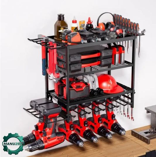 Étagère murale pour outils en métal avec organisateur pour panneau perforé