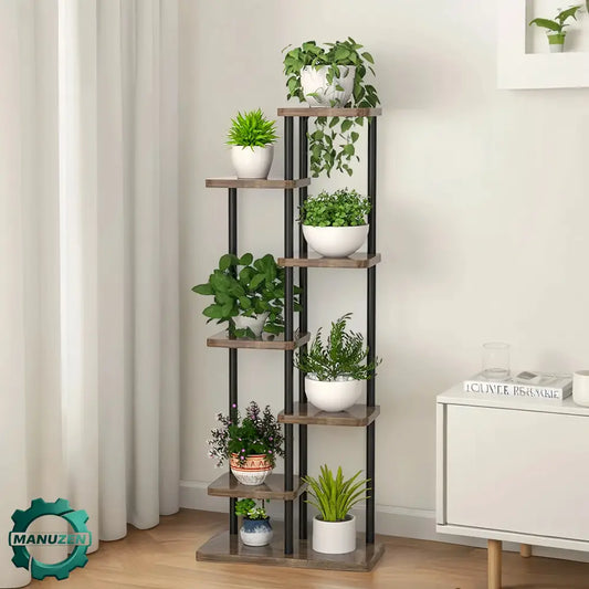 Étagère Pour Plantes 7 Niveaux En Bois Et Métal Présentoir Intérieur