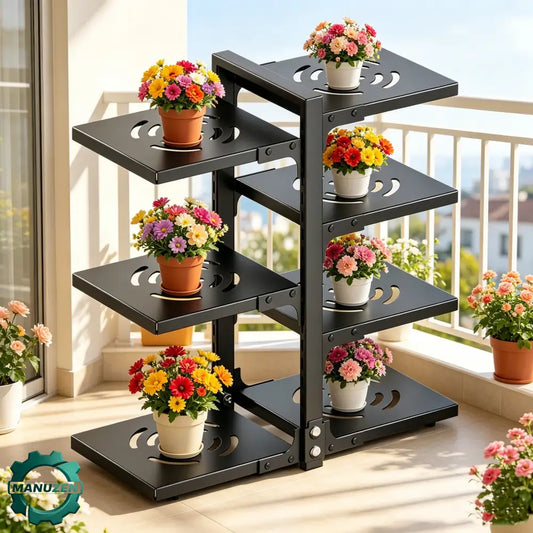Étagère sur pied pliante en acier – rangement réglable - Noir / France - étagère pliante acier réglable