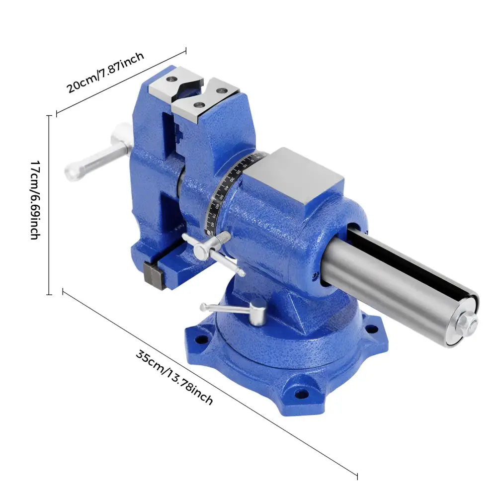 Étau d’établi 100 mm à base pivotante 360° - Bleu / France - étau d’établi pivotant 100 mm