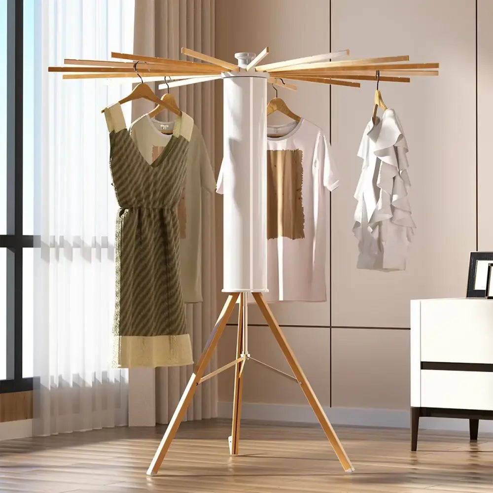 Étendoir à linge pliable sur trépied – version bois - Bois – modèle A / France - étendoir linge pliable trépied