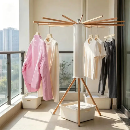 Étendoir à linge pliable sur trépied – version bois - Bois – modèle A / France - étendoir linge pliable trépied