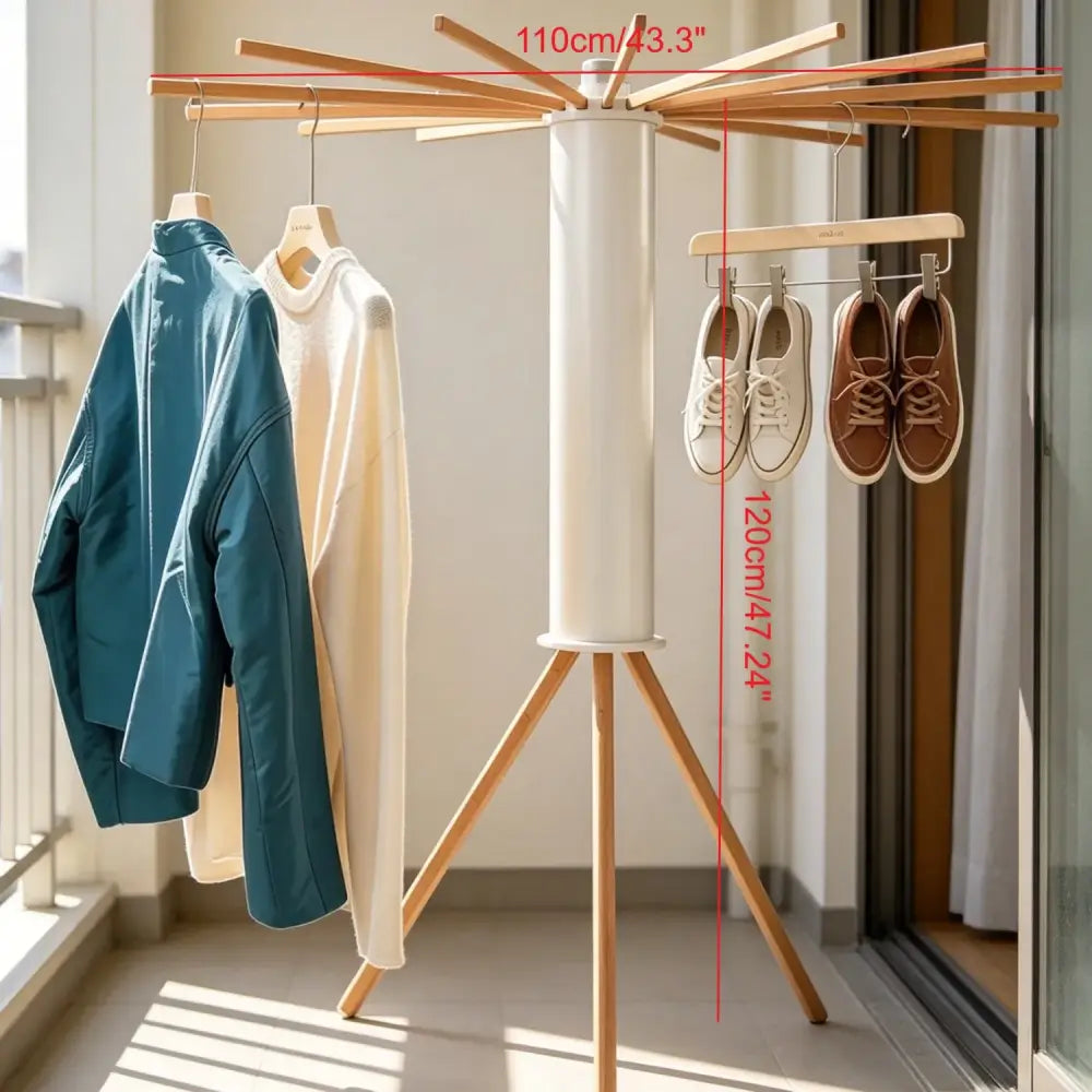 Étendoir à linge pliable sur trépied – version bois - Bois – modèle A / France - étendoir linge pliable trépied
