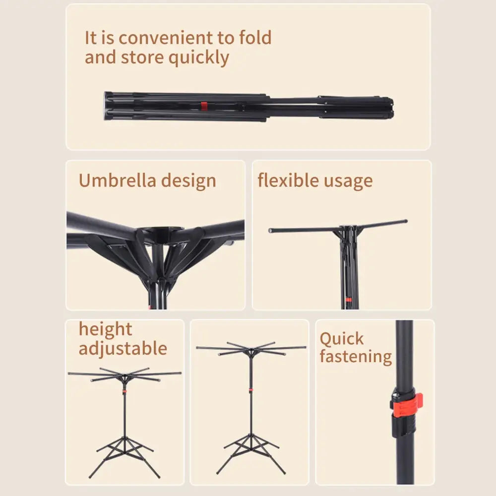 Étendoir à linge pliable sur trépied – version bois - Bois – modèle A / France - étendoir linge pliable trépied