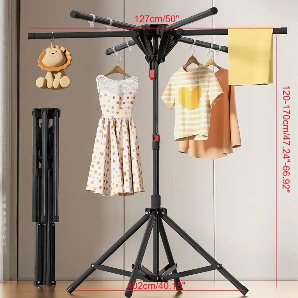 Étendoir à linge pliable sur trépied – version bois - Bois – modèle A / France - étendoir linge pliable trépied