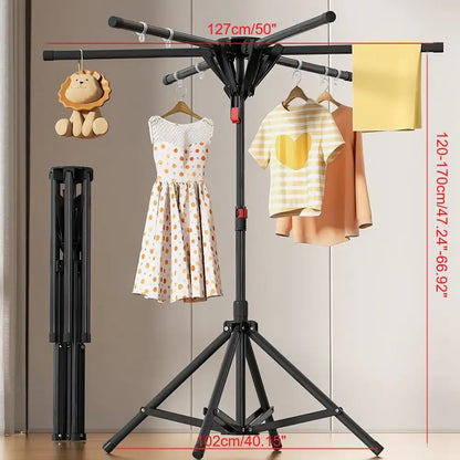 Étendoir à linge pliable sur trépied – version bois - Bois – modèle A / France - étendoir linge pliable trépied