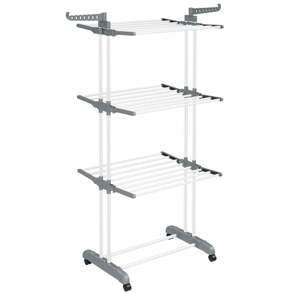 Étendoir À Linge SONGMICS Pliable Avec Roulettes 4 Niveaux Grande Capacité Blanc France