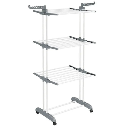 Étendoir À Linge SONGMICS Pliable Avec Roulettes 4 Niveaux Grande Capacité Blanc France