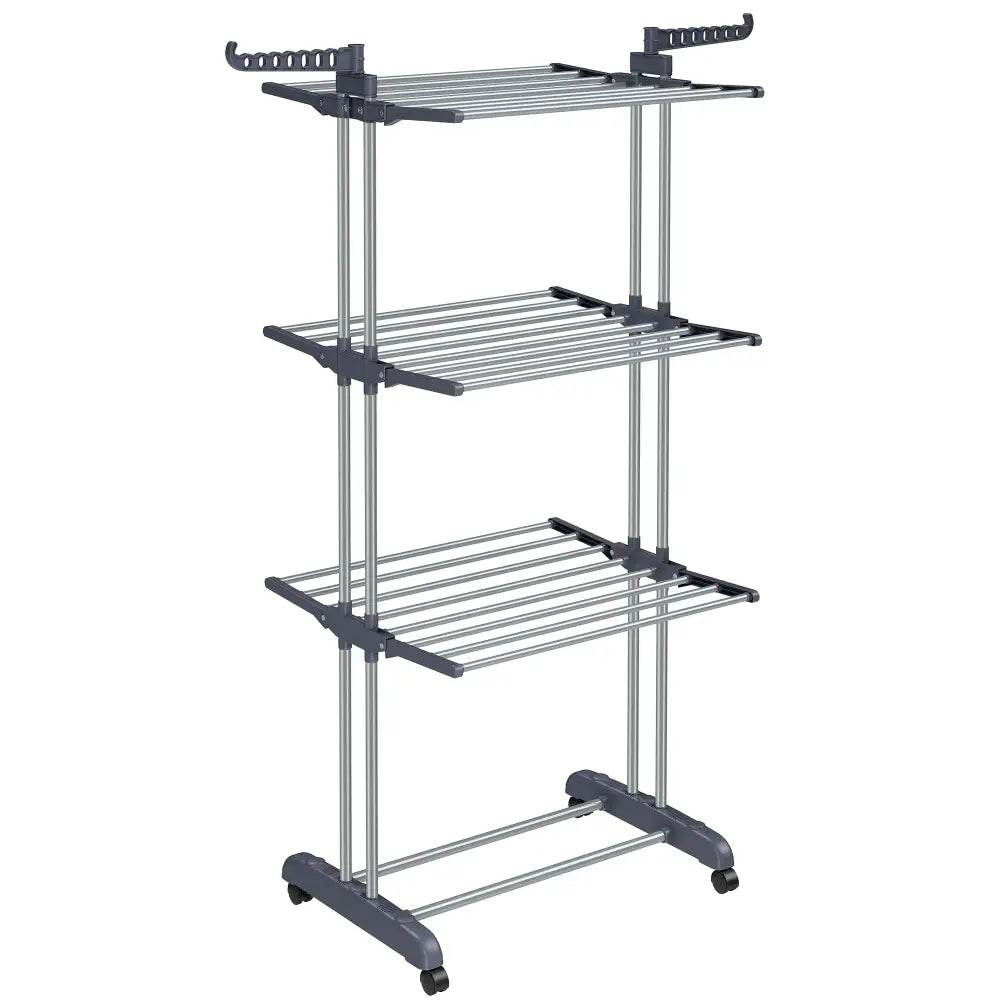 Étendoir À Linge SONGMICS Pliable Avec Roulettes 4 Niveaux Grande Capacité Gris France
